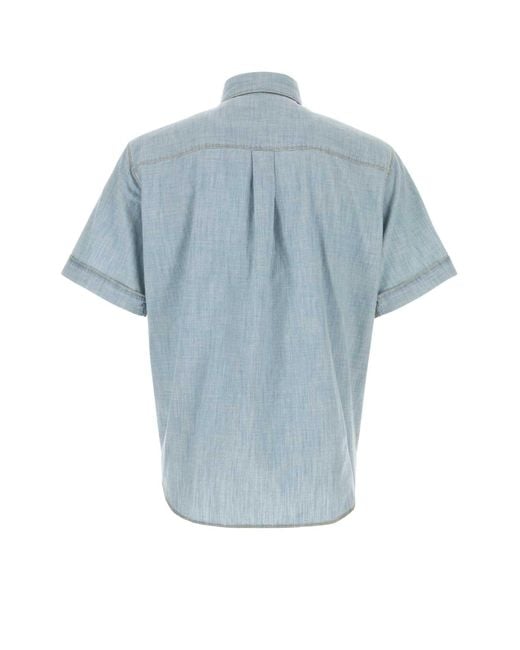Fendi Blue Chambray Shirt for men