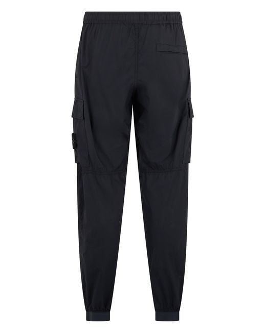 Stone Island Blue Cargo Trousers Cotton for men