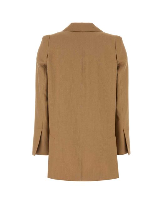 Max Mara Brown Camel Wool Blend Kitten Blazer