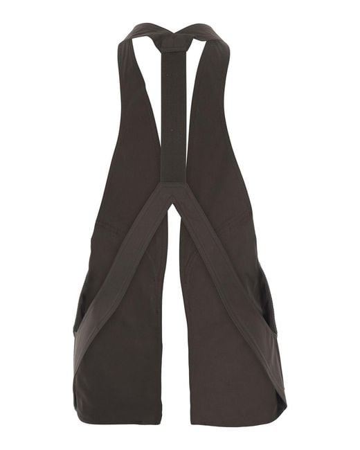 Rick Owens White Bauhaus Sleeveless Gilet With Two Zip Pockets On The Front for men