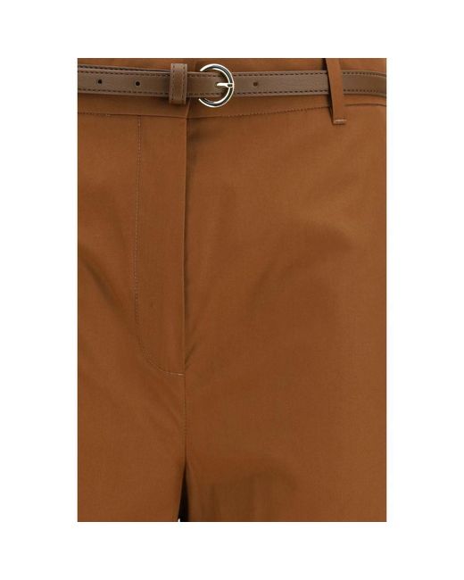Max Mara Brown Cotton Casual Pants