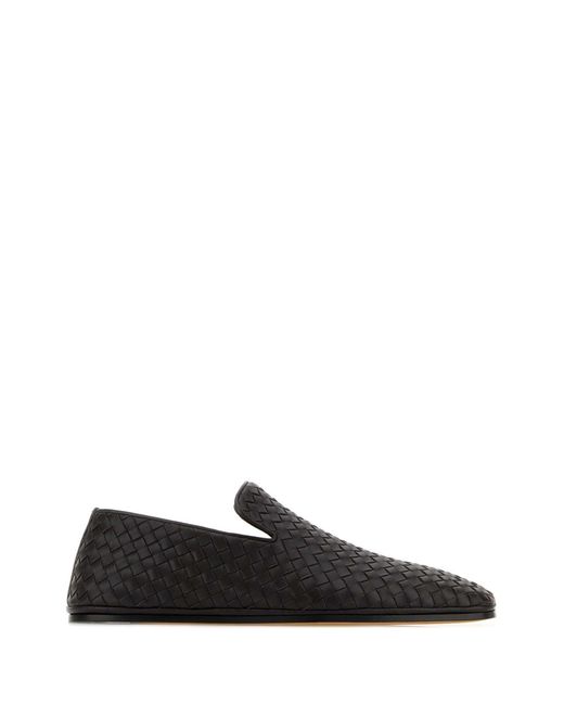 Bottega Veneta Black Dark Leather Palazzo Loafers for men