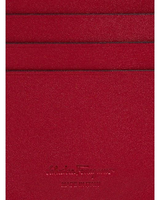 Ferragamo Red Cardholder Revival Leather Calf Accessory for men