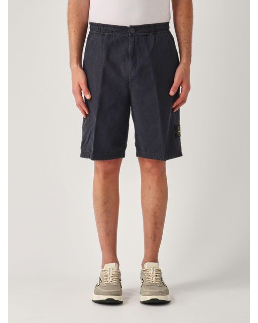 Stone Island Blue Bermuda Confort Shorts for men