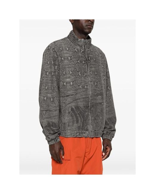 Daily Paper Gray Snake Zipped Jacket for men