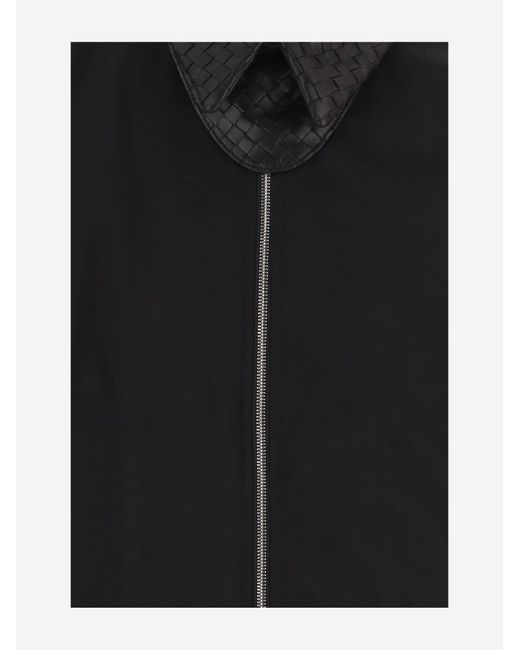 Bottega Veneta Black Bomber Jacket Cotton-Blend Polyamide for men