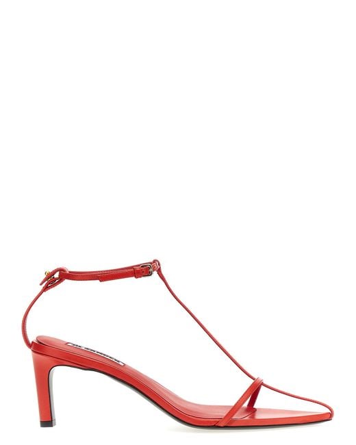 Jil Sander Red 'Tripon' Sandals