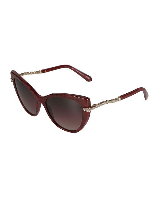 BVLGARI Brown Crystal Embellished Cat-eye Sunglasses