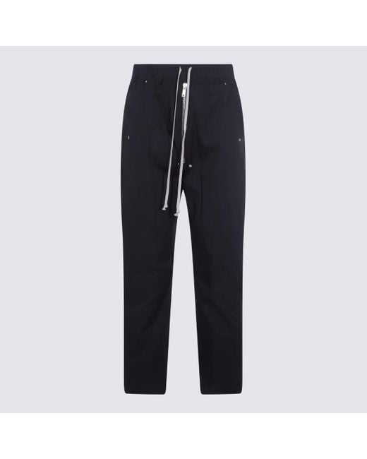Rick Owens Blue Cotton Bela Pants for men