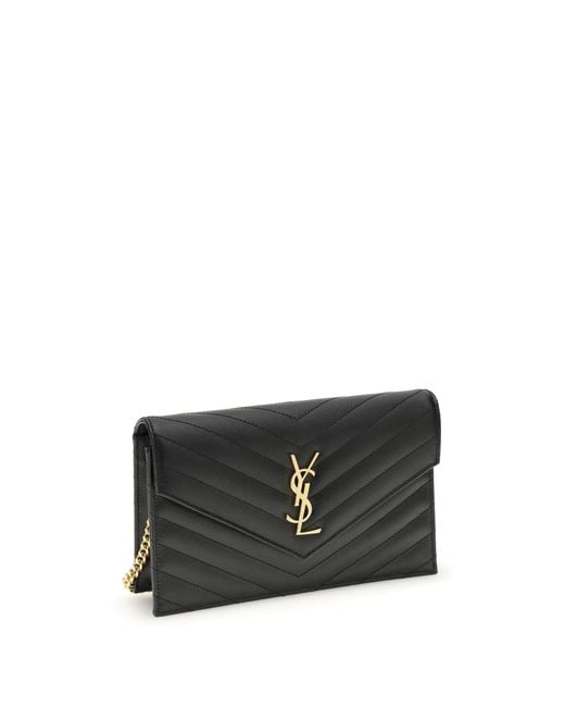 Saint Laurent Black Cassandre Mini Shoulder Bag