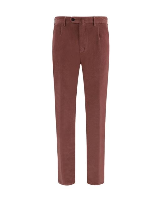 Germano Red Corduroy Pants Cotton for men