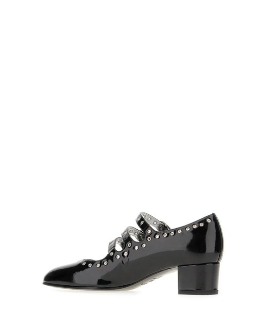 CAREL PARIS Black Leather Camden Pumps