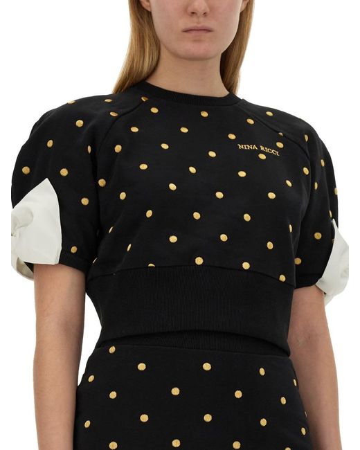 Nina Ricci Black Cropped Fit T-Shirt