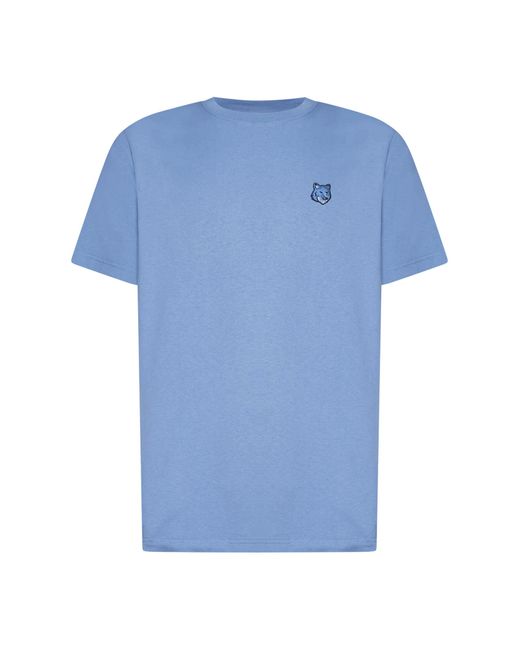 Maison Kitsuné Blue Fox Head Patch Cotton T-shirt for men