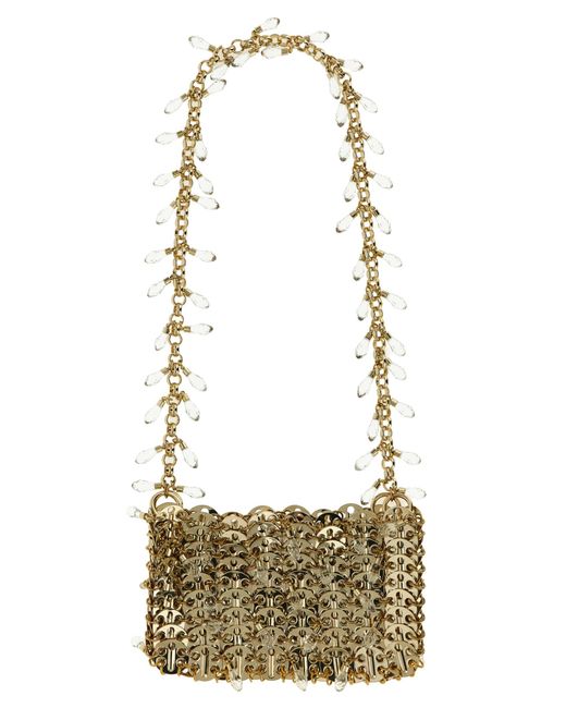 Rabanne White 1969 Nano Crystal Shoulder Bag Brass Glass Ac