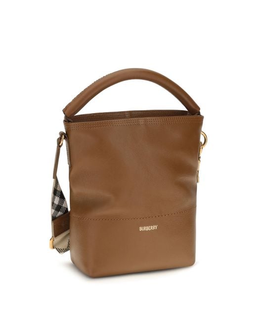 Burberry Brown B Clip Bucket Bag Calf Leather Bos Taurus