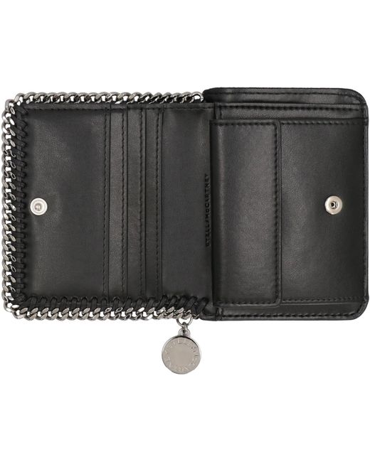 Stella McCartney Black Bi-Fold Wallet Falabella Polyester & Purses