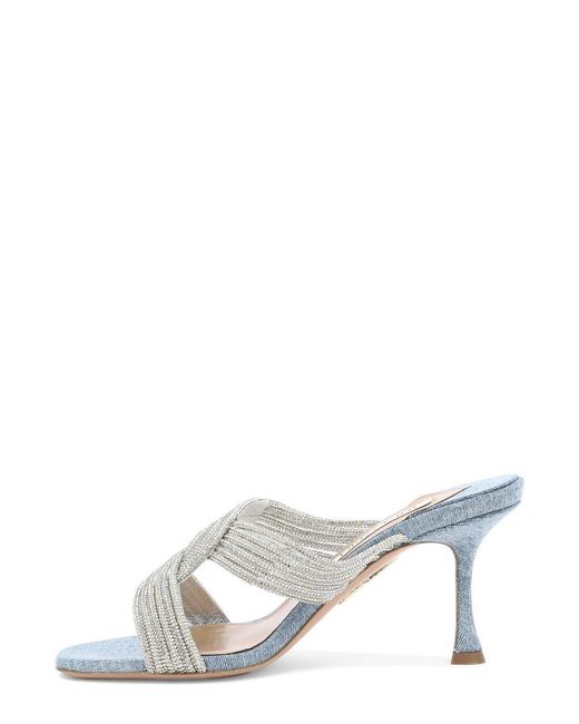 Aquazzura White Gatsby Embellished Open Toe Sandals