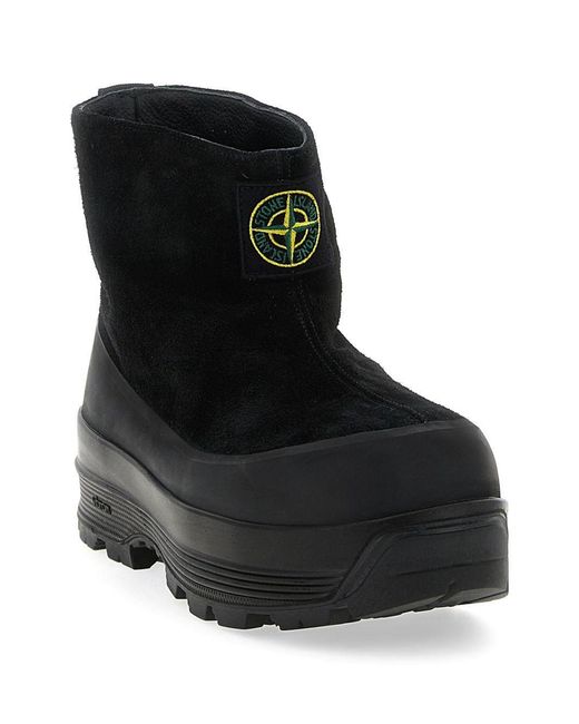 Stone Island Black Boots Calfskin for men