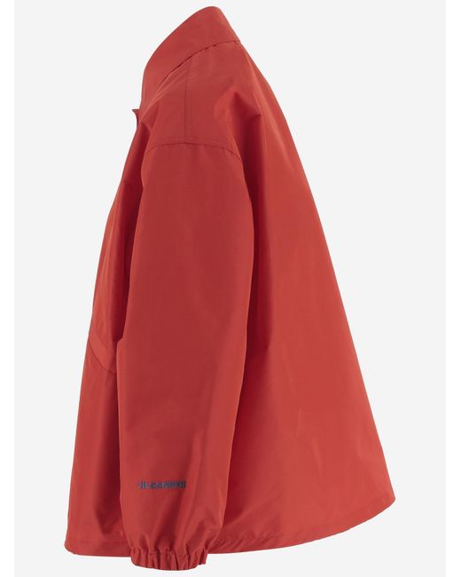 Jil Sander Red Jacket Lightweight Nylon