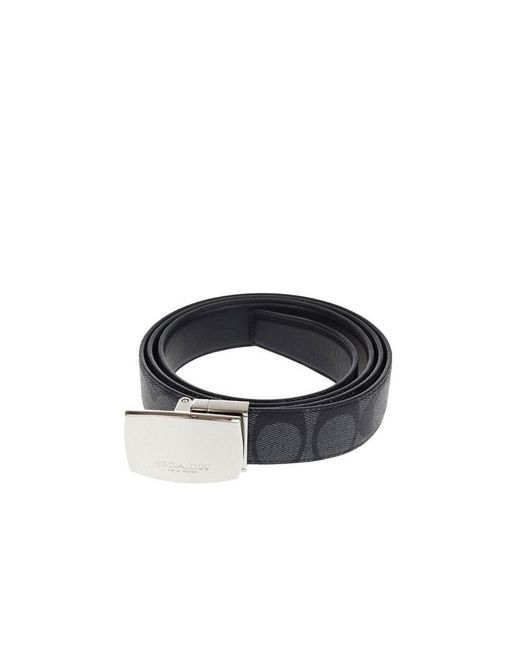 COACH Black Belt Charcoal- Leather Accessories for men