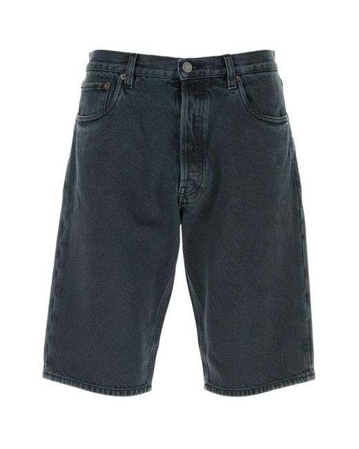 Prada Blue Dark Denim Bermuda Shorts for men