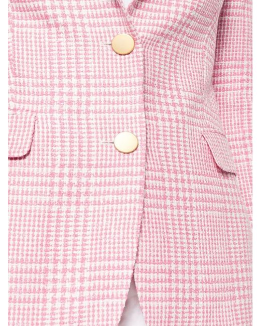 Tagliatore Pink Tartan Single-Breasted Blazer