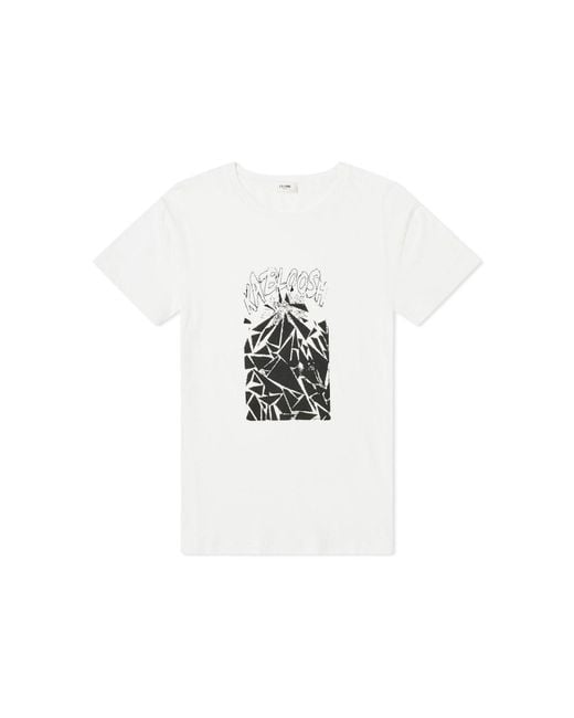 Céline White Printed Cotton T-shirt for men