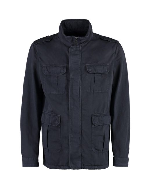 Herno Blue Field Cotton-linen Blend Jacket for men
