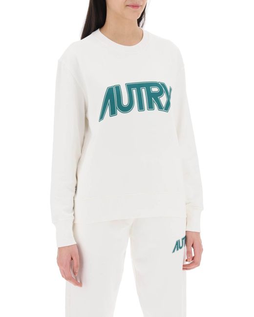 Autry Blue Sweatshirt With Maxi Logo Print