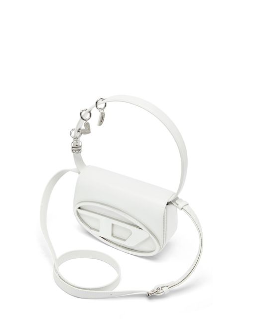 DIESEL White Leather Shoulder Bag 1Dr Charms