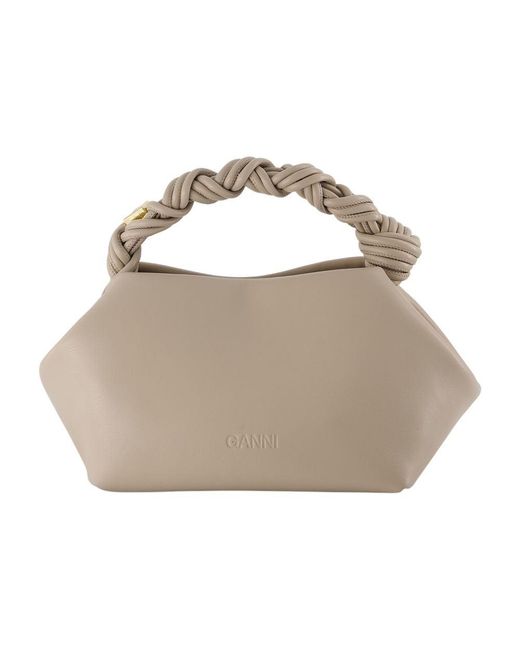 Ganni Metallic Ganni Twisted Knot Handle Shoulder Bag