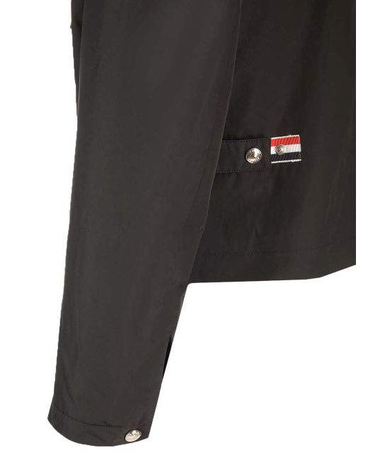 Thom Browne Black Concealed Zip Golf Jacket for men