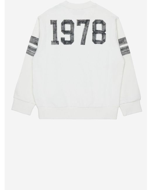 DIESEL White Cotton Sweatshirt With Logo Main: Cotton; Rib: Hoods & Sweatshirts for men