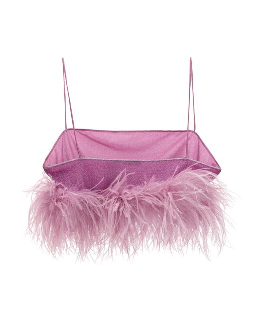 Oseree Pink 'Lumiere Plumage' Top