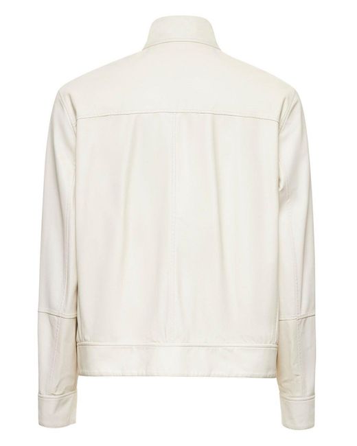 Brunello Cucinelli White Zip-Up Reversible Bomber Jacket for men