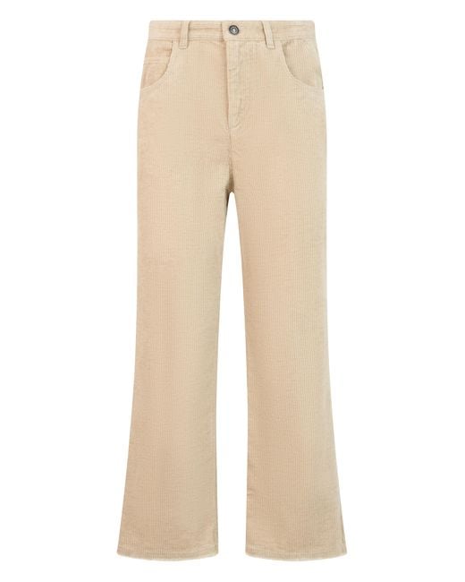 Isabel Marant Natural Flared Trousers Cotton