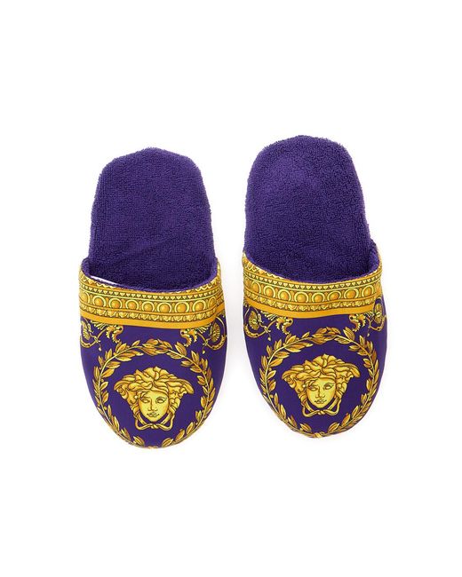 Versace Purple Slippers I Heart Baroque