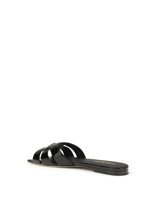Saint Laurent White Tribute Patent Leather Sandals