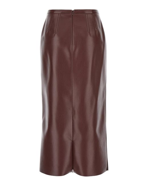 Philosophy Di Lorenzo Serafini Brown Midi Skirt With Rear Slit