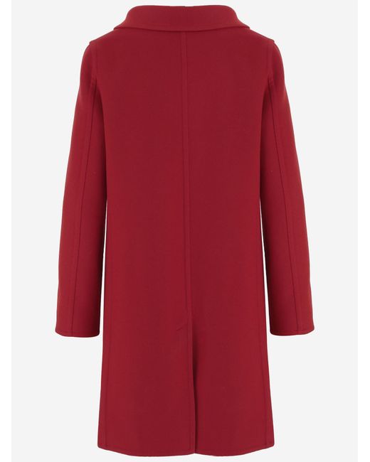 Valentino Red Coat Wool And Cashmere
