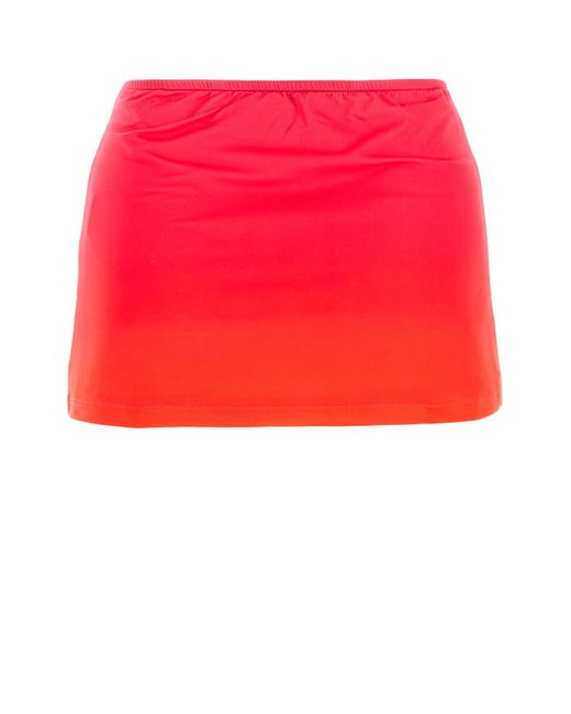 GIMAGUAS Red Two-Tone Polyester Alba Miniskirt