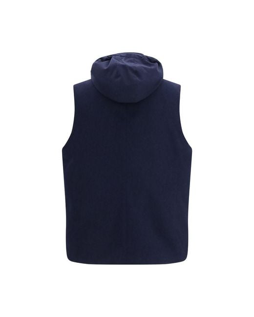 Brunello Cucinelli Blue Wool Oves Aries Sleeveless Jacket for men