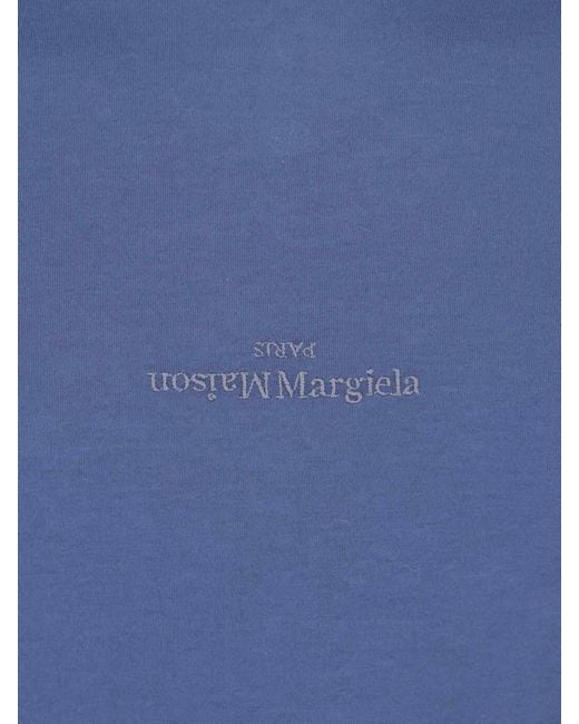 Maison Margiela Blue Minimalist T-Shirt With Subtle Detailing for men