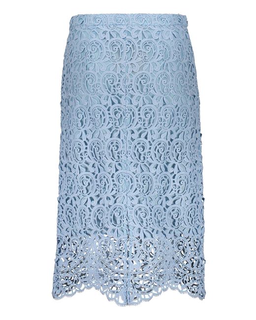 Burberry Blue Lace Skirt