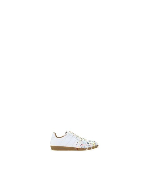 Maison Margiela White Calf Leather Bos Taurus Low Top Sneakers for men
