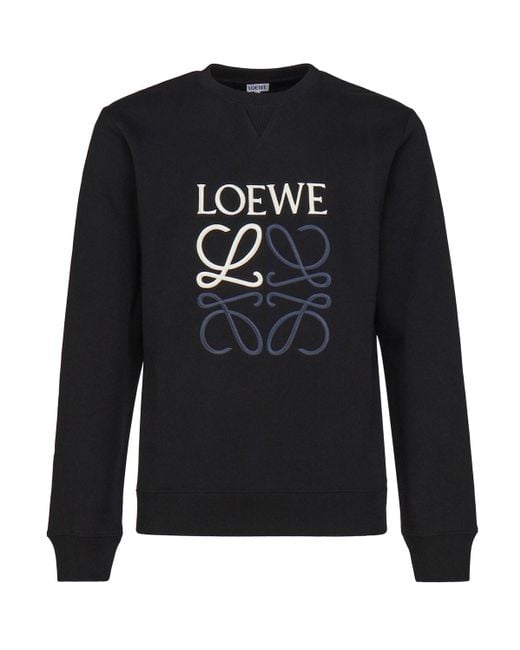 Loewe Black Anagram Sweatshirt In Cotton for men
