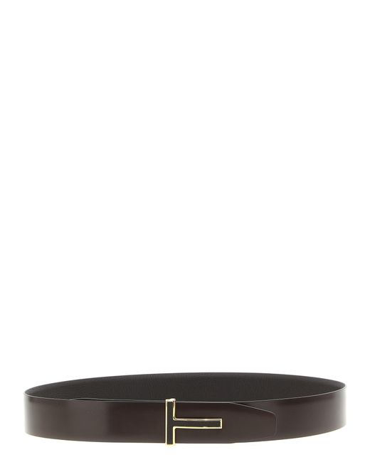 Tom Ford White 'T' Reversible Belt for men