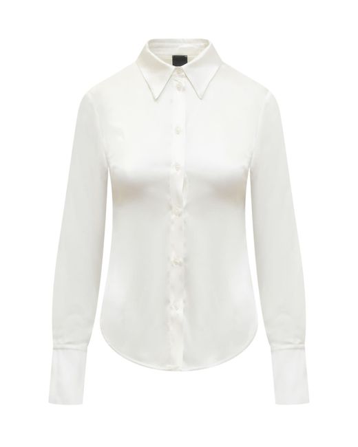 Pinko White Silk Crime Shirt