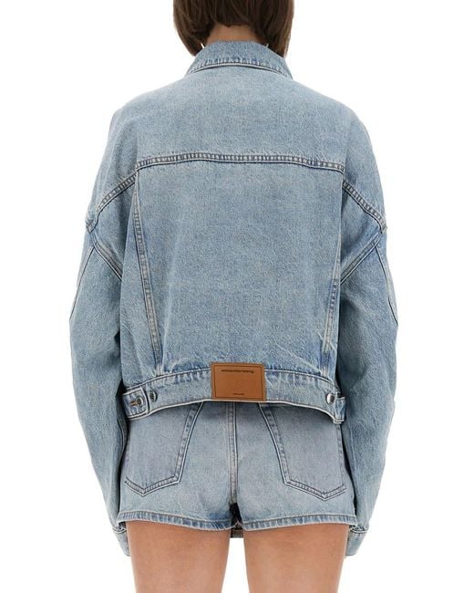 Alexander Wang Blue Boxy Fit Denim Trucker Jacket